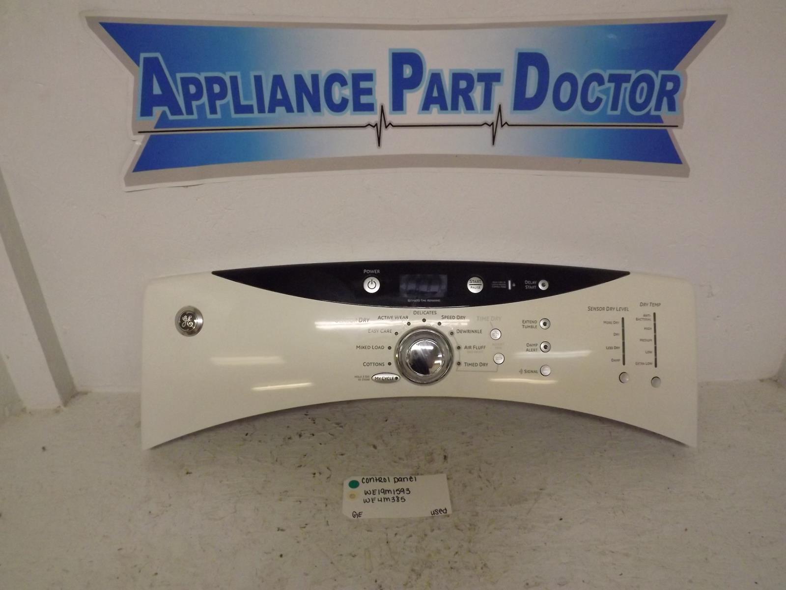 GE Dryer WE19M1593 WE4M385 Control Panel Used GE Dryer WE19M1593 WE4M385 Control Panel Used